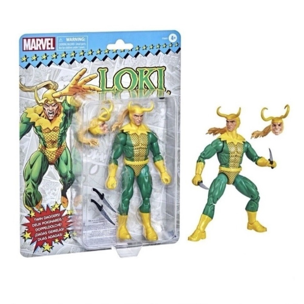 Marvel Legends Retro Series Loki 6" Scale Action Figure Hasbro Collectible NIB